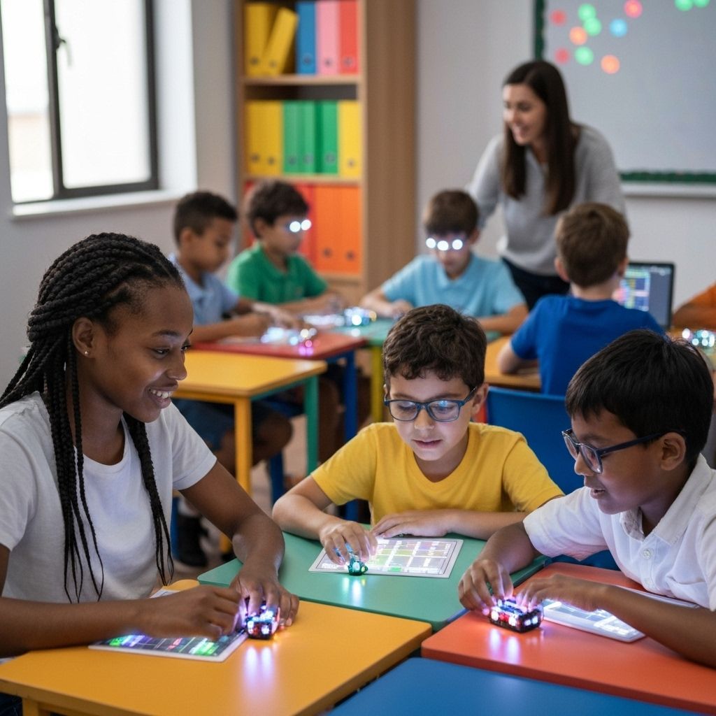 Dzieci uczące się programowania